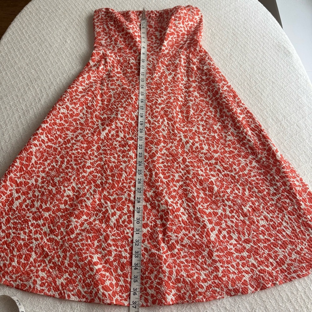 J. Crew Strapless Dress in Orange and White - 100% Cotton - NWT - Picture 8 of 16